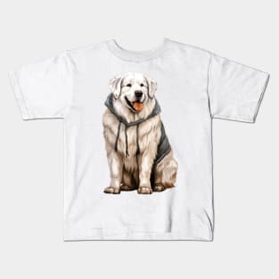 Winter Great Pyrenees Dog Kids T-Shirt